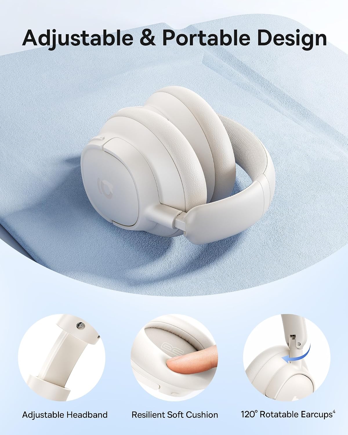 Baseus Bass BH1 NC Noise-Cancelling Headphones — White