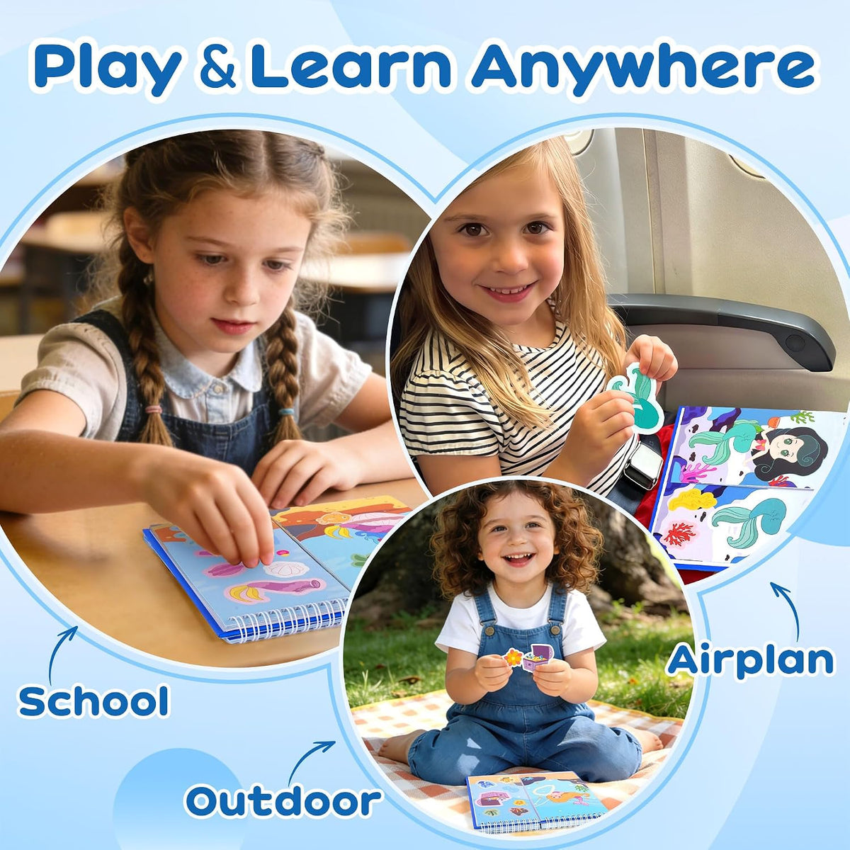 YPLUS Sticker & Paint Activity Book — Mermaid