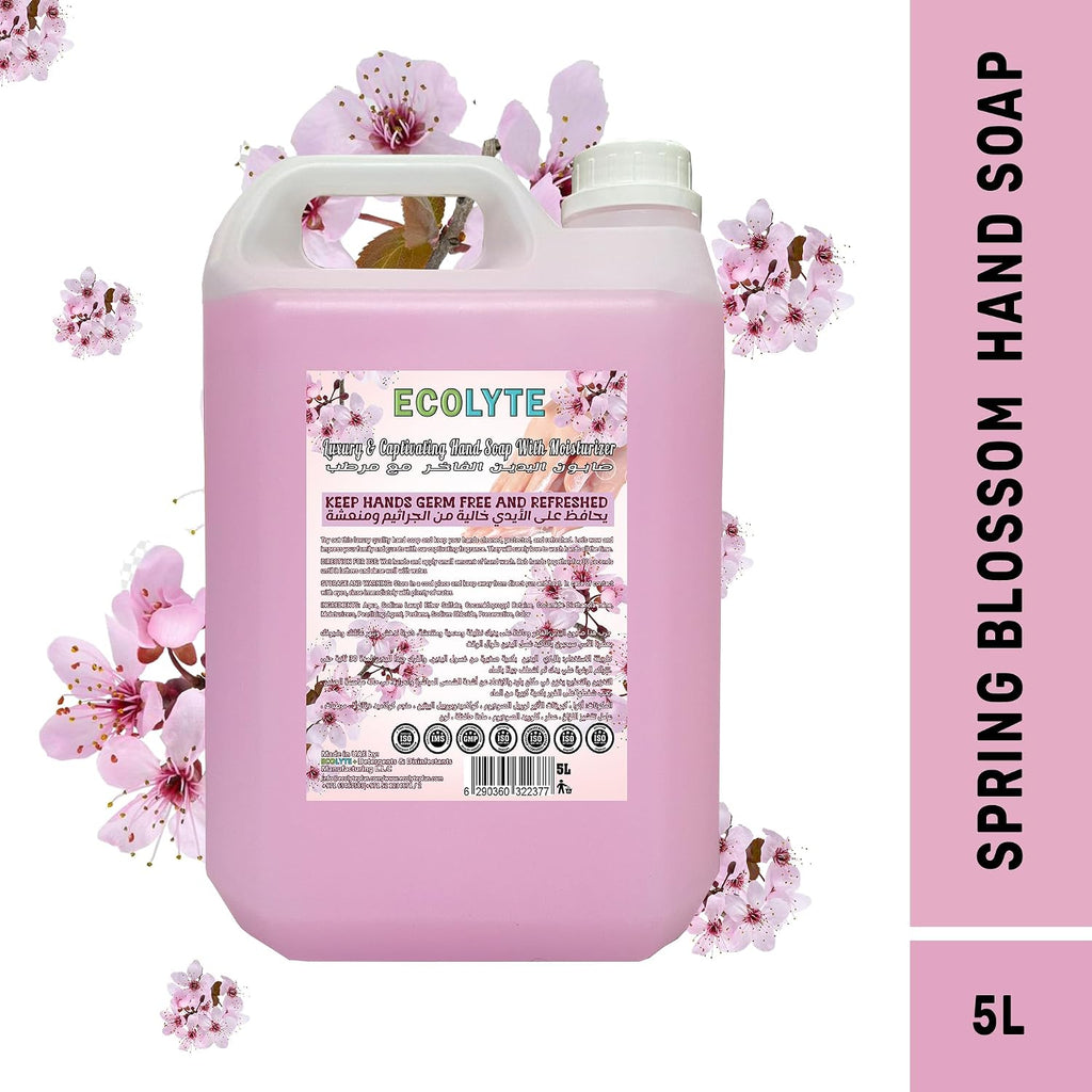 ECOLYTE+ Disinfectant Ecolyte Premium Hand Wash Liquid Refill - 5 Liter - Spring Blossom - Effective Germ Protection — additional view 3