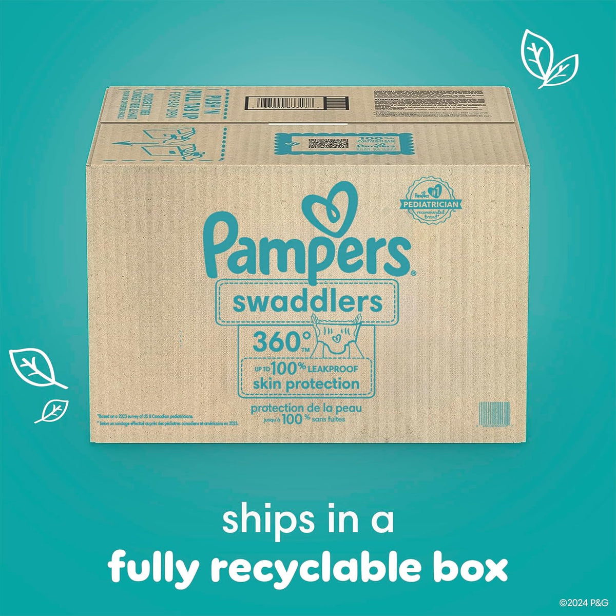 Pampers Diapers - Swaddlers 360° - Size 3, 70 Count, up to 100% Leakproof Comfy Dry Fit, Designed for Easy Changes, Pull On Baby Diaper (Packaging May Vary)
