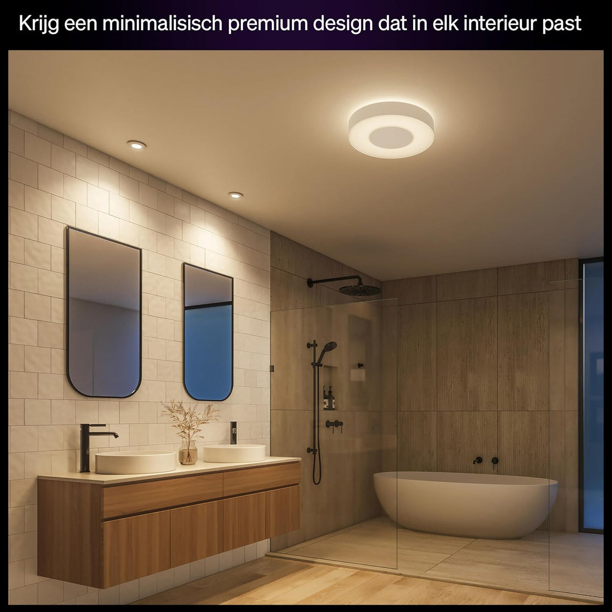 Philips Hue White & Colour Ambiance Xamento recessed spotlights, pack of 3, dimmable bathroom lights for Hue lighting system with 16 million colours, intelligent light control via voice and app, white — White