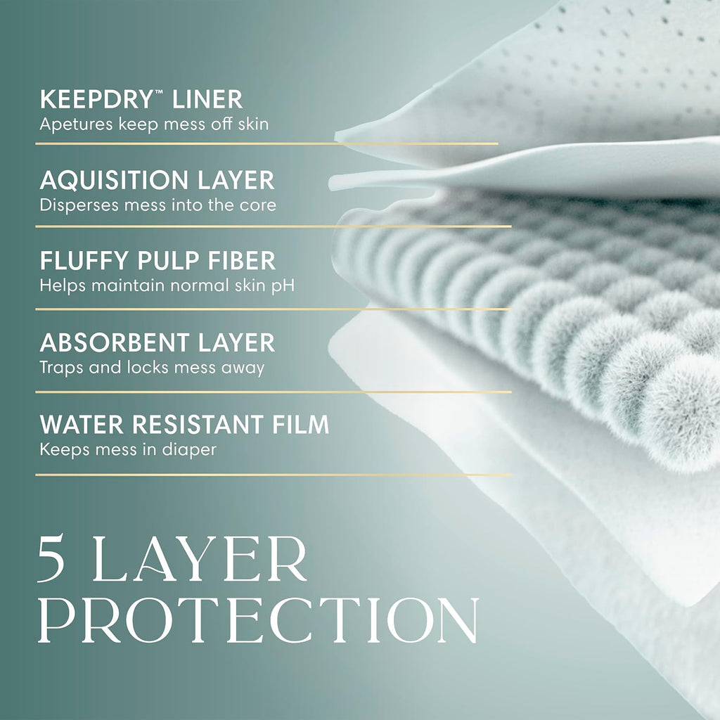 Pampers Amore, Size 3 (13-26 lbs), 66 Count, Our Best Diaper – Hypoallergenic & Fragrance Free, Up to 100% Leakproof, Soft as Cashmere