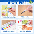 YPLUS Watercolour Activity Book with 8 Paint Colours — Sea Animals