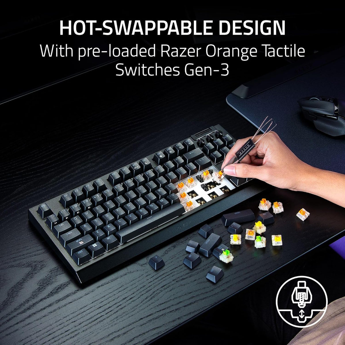 Razer BlackWidow V4 Tenkeyless HyperSpeed Wireless Hot-swappable Gaming Keyboard — product image 3