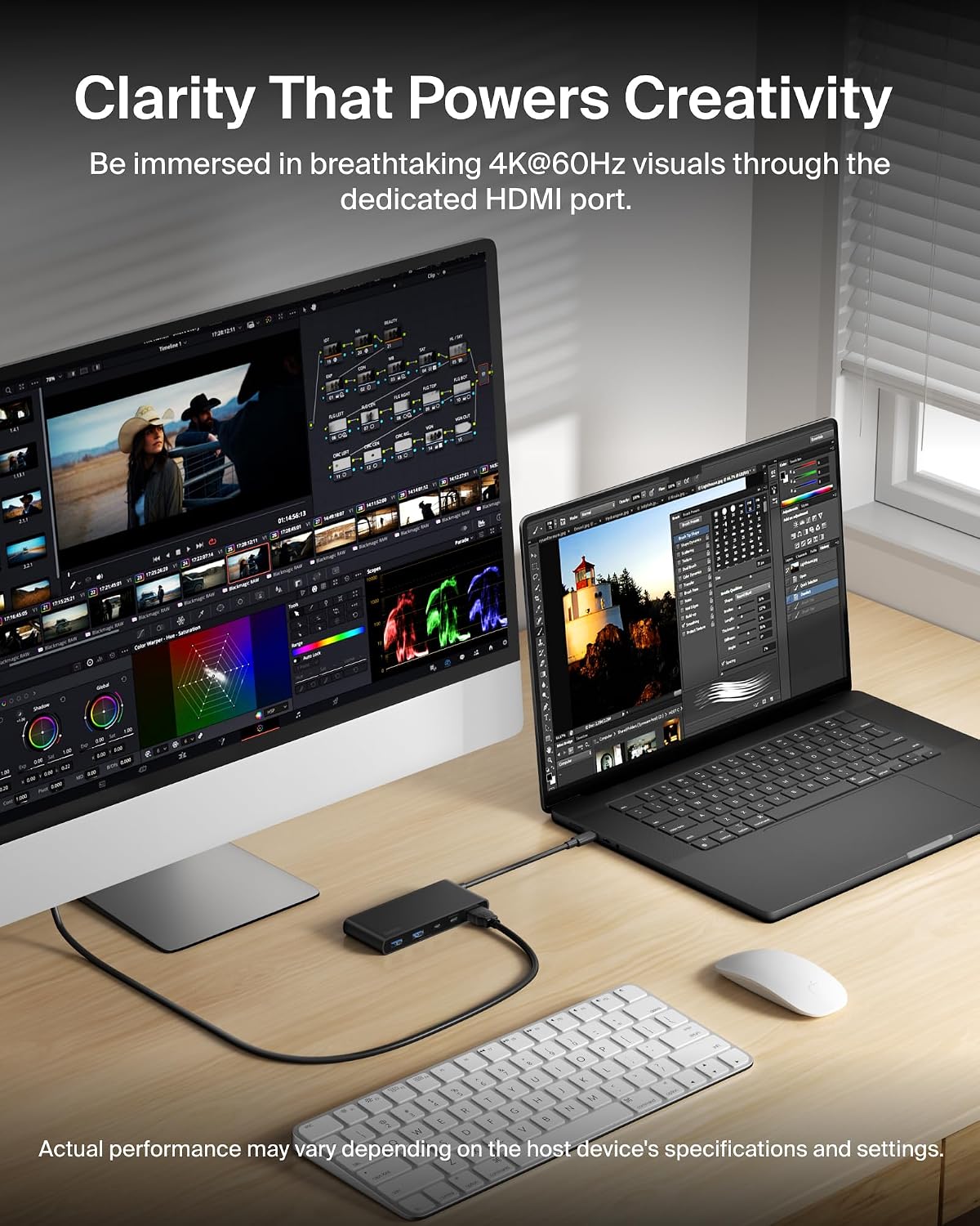 Belkin USB C Hub, 7-Port Hub w/ 4K HDMI Display @ 60Hz, SD & MicroSD, 100W Power Delivery, Fast Data Transfer 5Gbps, USB C Multiport Adapter for MacBook, iPad Pro, Chromebook - HDMI 2.0 - Black