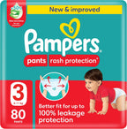 Pampers Rash Protection Culotte Pants Diapers 6-11kg Size 3 Giant 80 Count