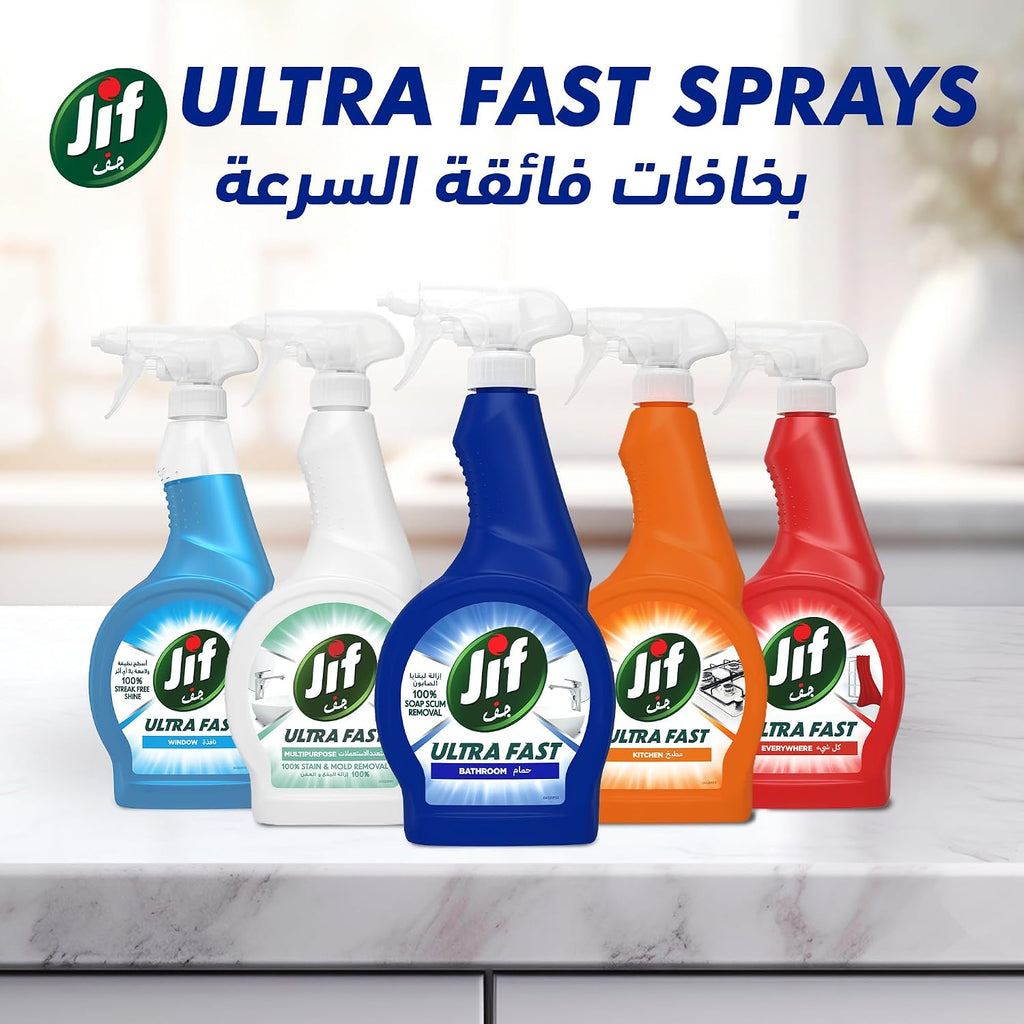 JIF Ultra Fast Cleaner Spray, for Bathroom, 100% soap & limescale removal, 500ml — additional product view 8