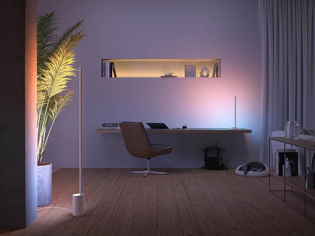 Philips Hue Signe White and Colour Ambiance Gradient Table Lamp [White] Smart Lighting with Bluetooth. Works with Alexa, Google Assistant and Apple Homekit. — White