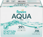 Pampers Aqua Pure Sensitive Baby Wipes, 99% Water, Hypoallergenic, Unscented Baby Wipes, 336 Baby Wipes Total (6 Flip-Top Packs)