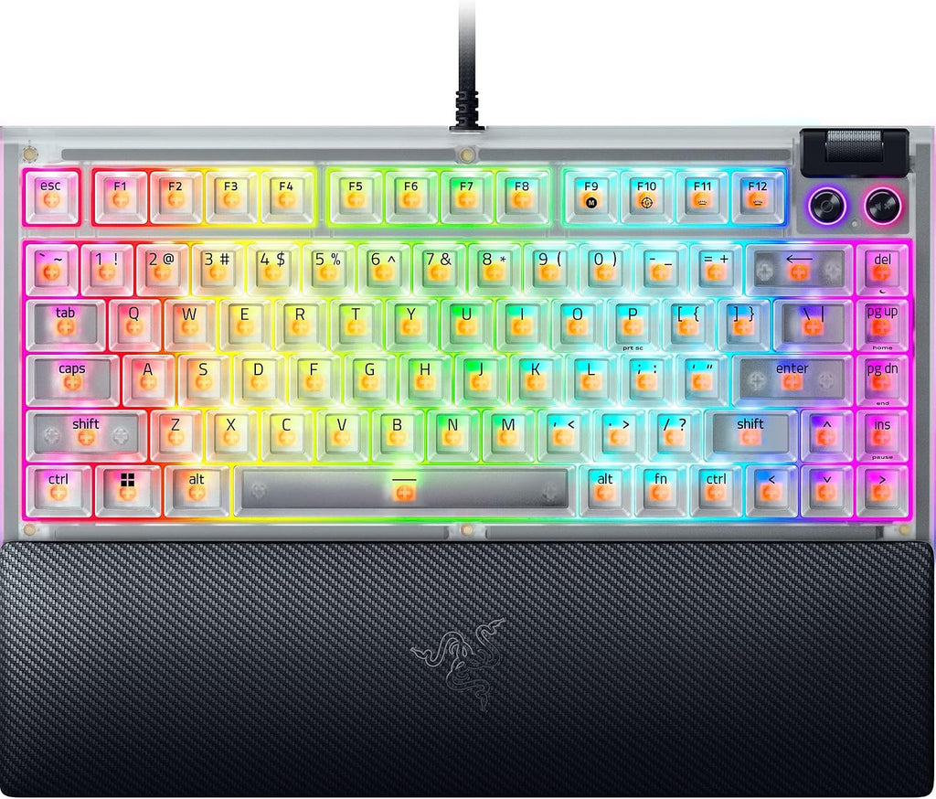 Razer BlackWidow V4 75% Mechanical Gaming Keyboard — Phantom White Edition — main product image