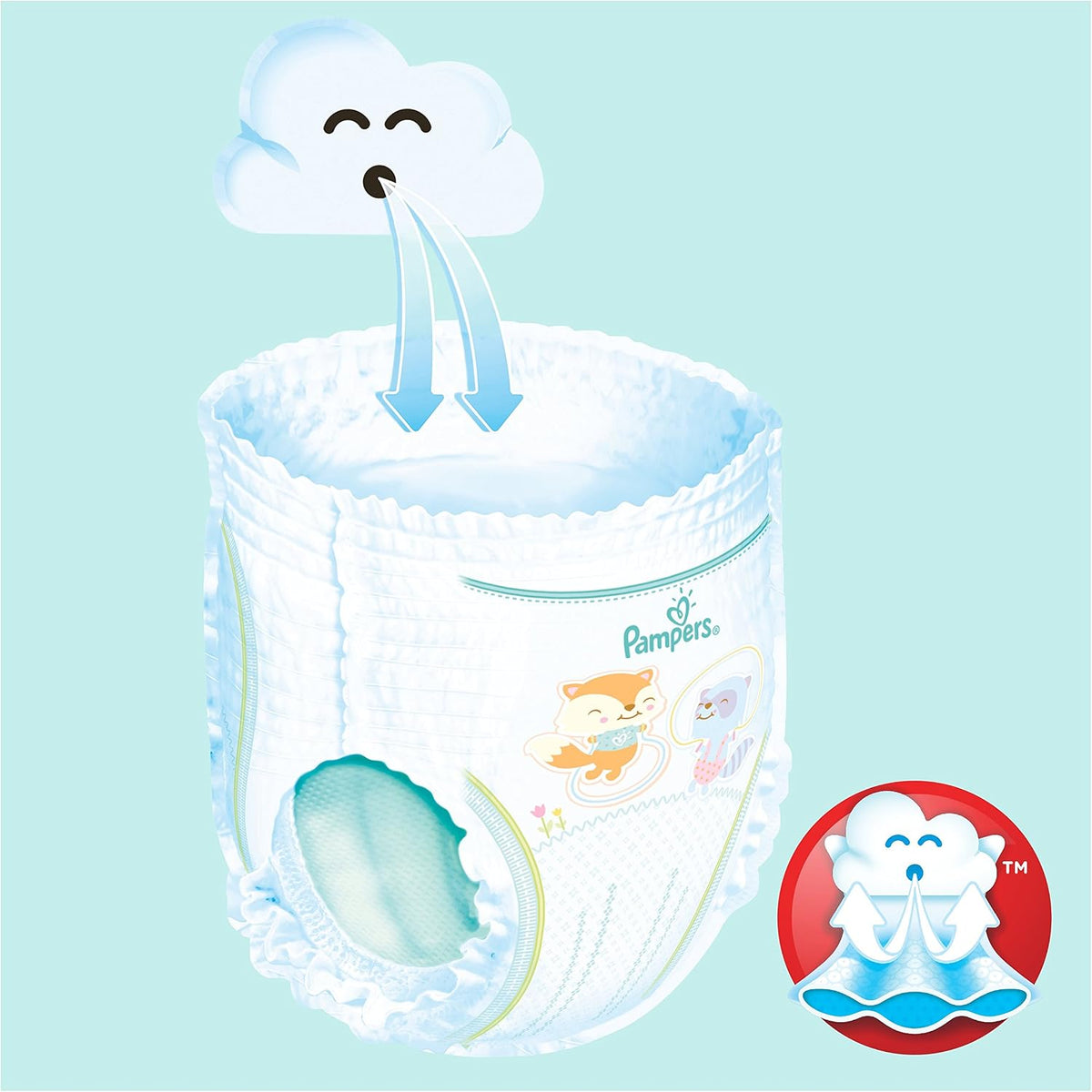 Pampers Baby-Dry Pants Size 5 (12-17 kg) Nappies with Air Channels Pack of 1 (Pack of 64)