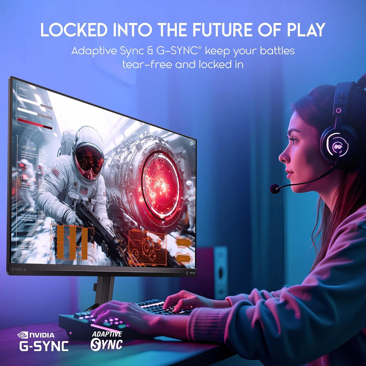 Philips Evnia 24M2N3200L 23.8-inch Fast IPS Gaming Monitor, Full HD, 180Hz, 0.5ms, G-Sync Compatible, HDR, Low Input Lag, Flicker Free — BLACK