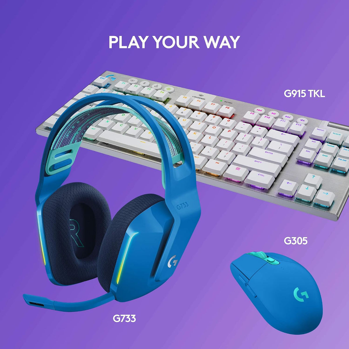 Logitech G733 Wireless Gaming Headset — Blue