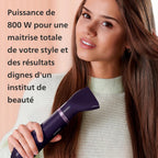 Philips 3000 Series Blower Brush with Ceramic Coating and Keratin, Ionic Function, 3 Accessories (Model BHA305/00) — Purple