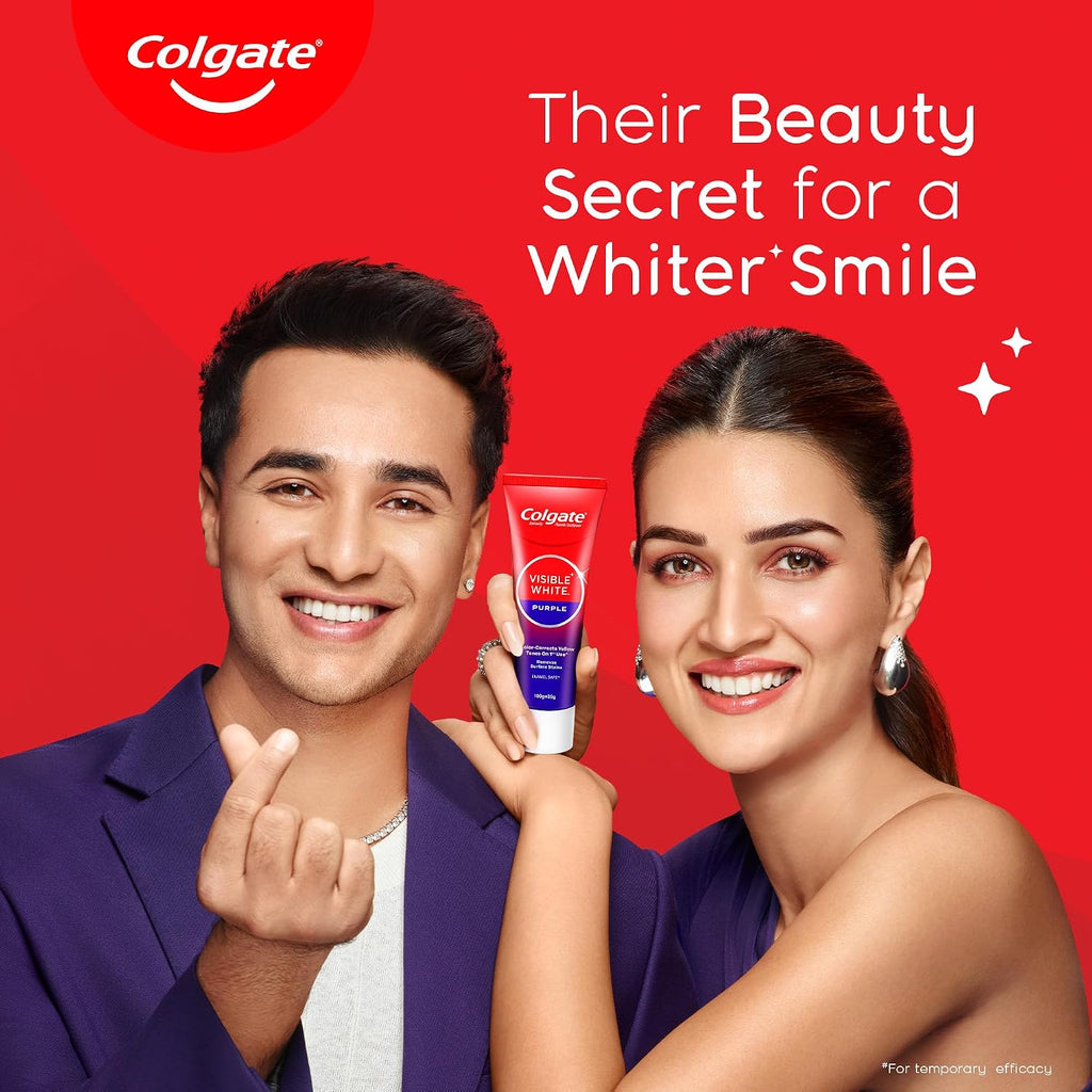Colgate Visible White Purple Toothpaste for Teeth Whitening, Teeth Whitening Colgate Toothpaste with Fluoride, Tooth Paste Helps Remove Surface Stains, Whitens Yellow Teeth, Enamel-Safe for Daily Use — additional product view 4
