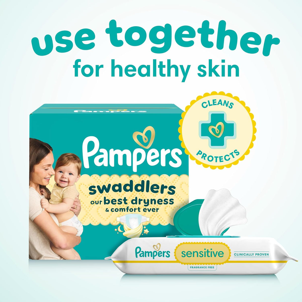 Pampers Sensitive Water Based Hypoallergenic and Unscented Baby Wipes Combo, 1008 count (Packaging May Vary)