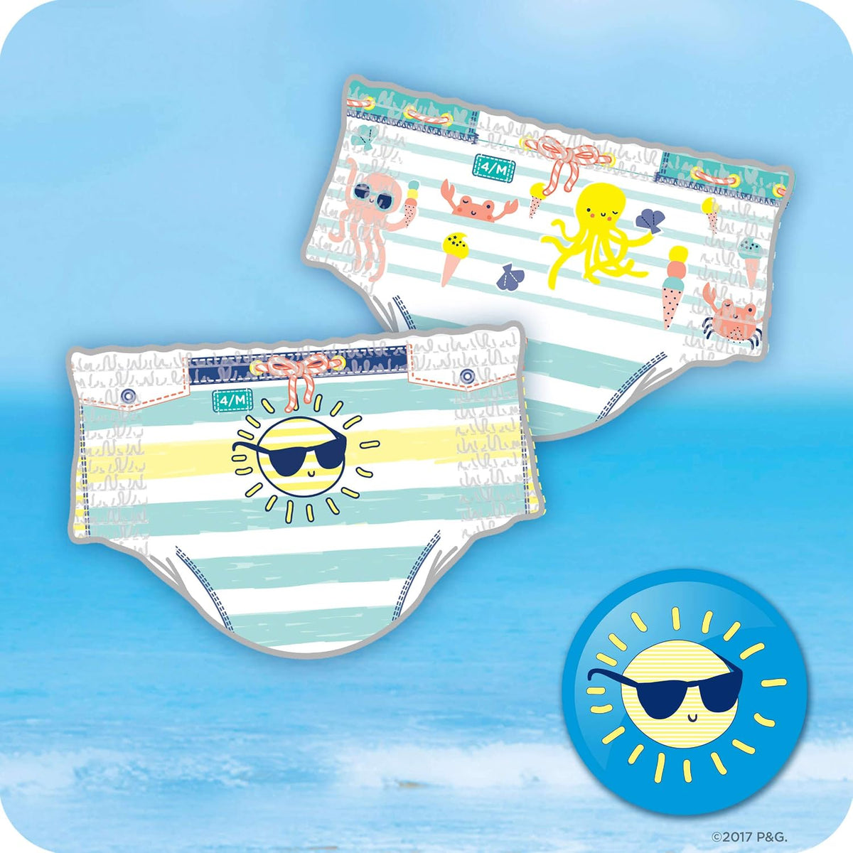 Pampers Splashers Disposable Swimming Trunks Size 3-4 (6-11kg) for Optimum Protection in the Water - 12 Nappies