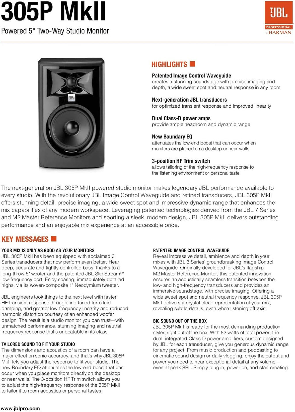 JBL Professional 305P MkII 5-Inch Powered Studio Monitor