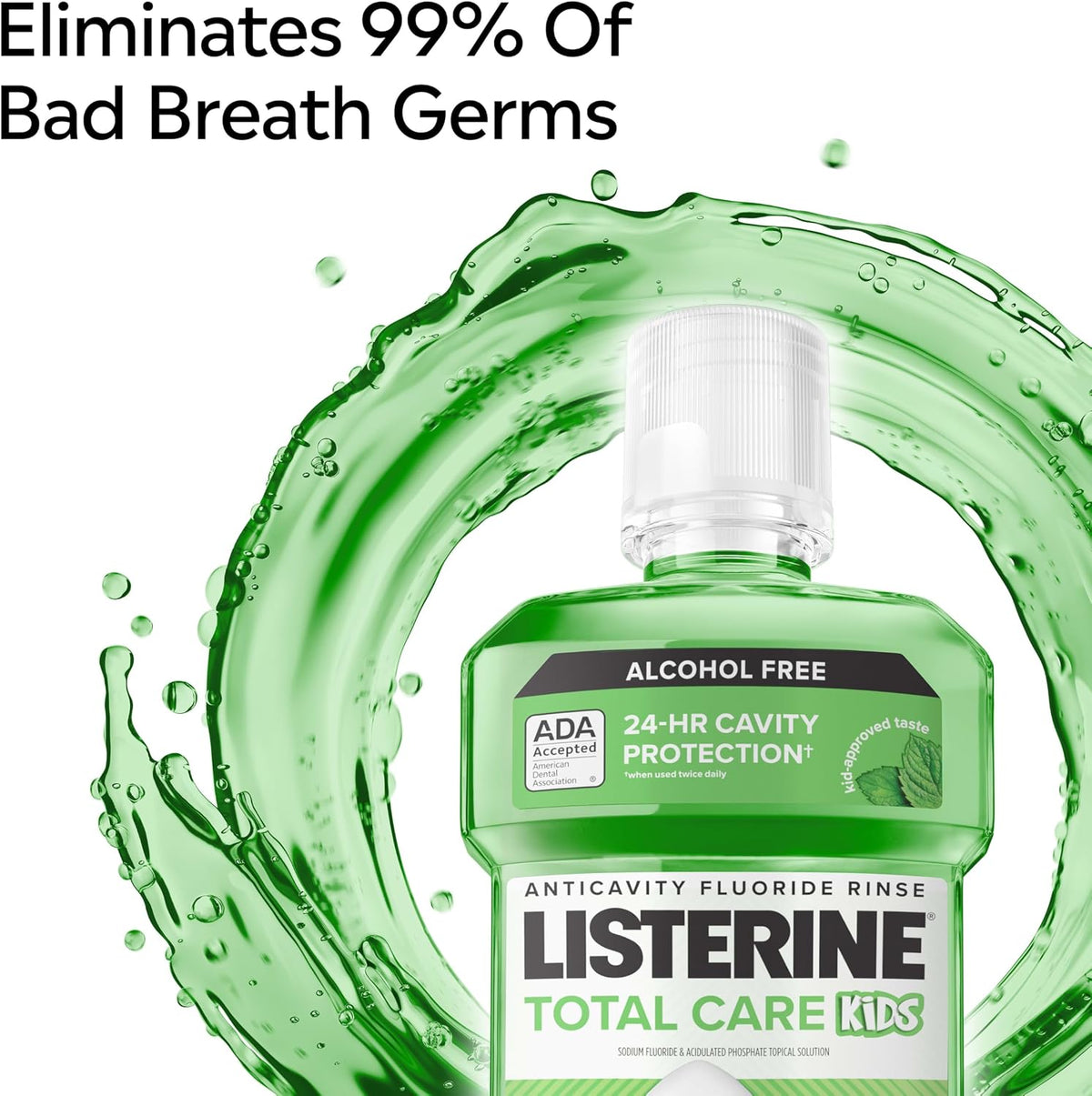Listerine Total Care Kids Mouthwash, Mint, 500 ml — additional product view 4