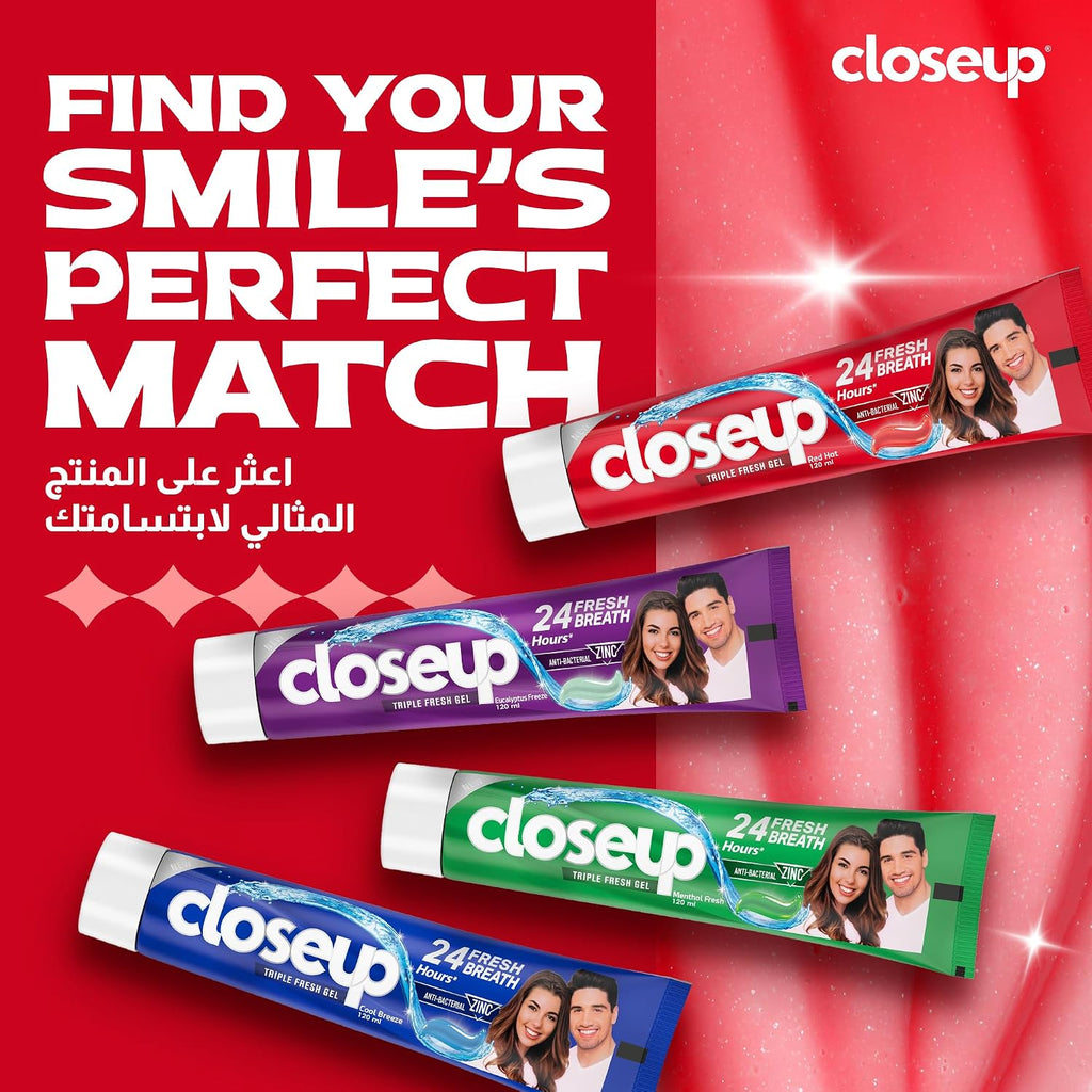 Closeup Triple Fresh Gel Toothpaste, Red Hot, for 24HR fresh breath, 25ml — additional product view 7