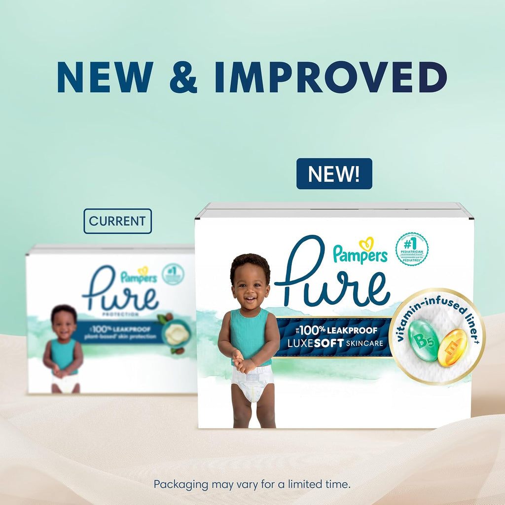 Pampers Pure Protection Diapers - Size 6, 72 Count, Hypoallergenic Premium Disposable Baby Diapers