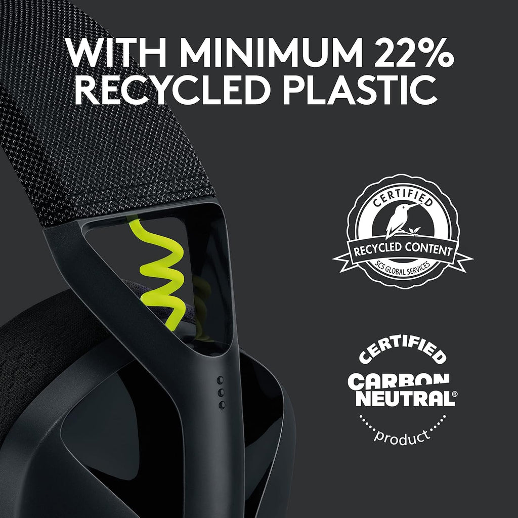 Logitech G435 Wireless Gaming Headset — Black / Neon Yellow