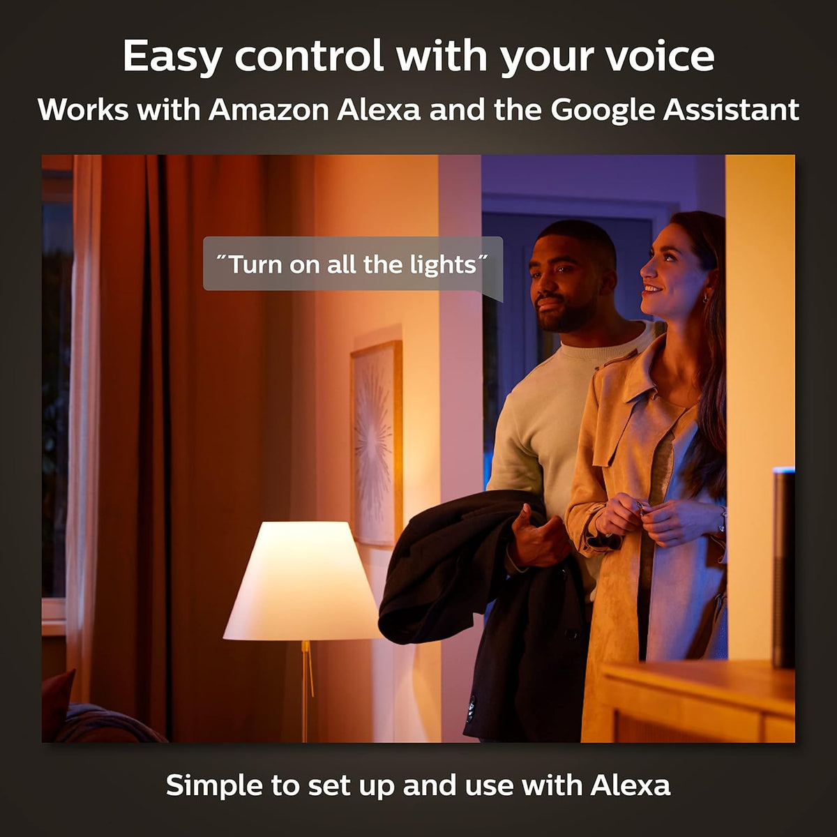 Philips Hue Go Smart Portable Dimmable Table Lamp, White - White and Color Ambiance LED Color-Changing Light - 1 Pack - Indoor and Outdoor Use - Control with Hue App or Voice Assistant — White