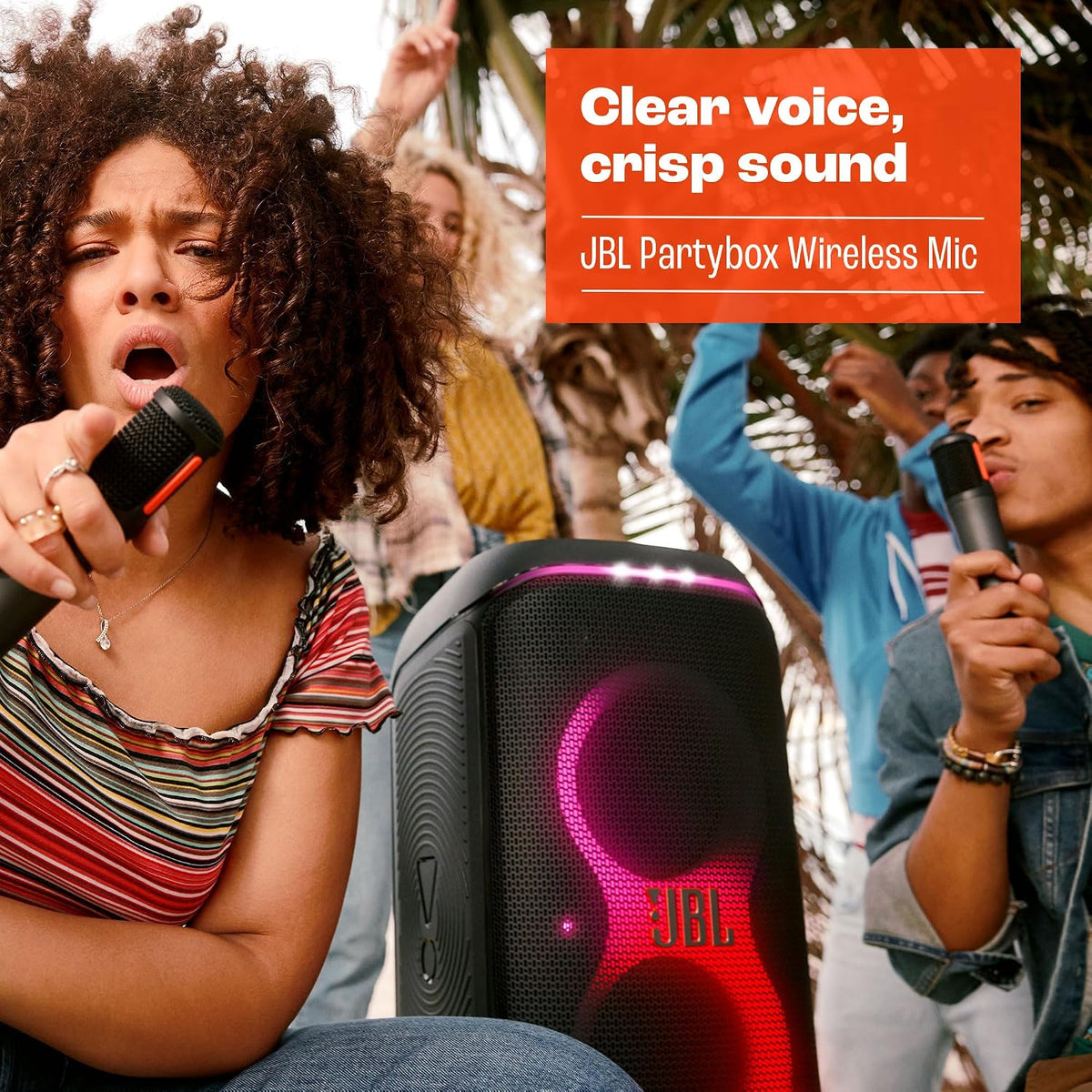 JBL PartyBox Rechargeable Wireless Microphones — Pair — Black