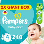Pampers Baby Dry Taped Diapers with Aloe Vera Lotion, up to 100% Leakage Protection, Size 4, 9-14kg,