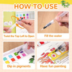 YPLUS Watercolour Activity Book with 8 Paint Colours — Vehicles