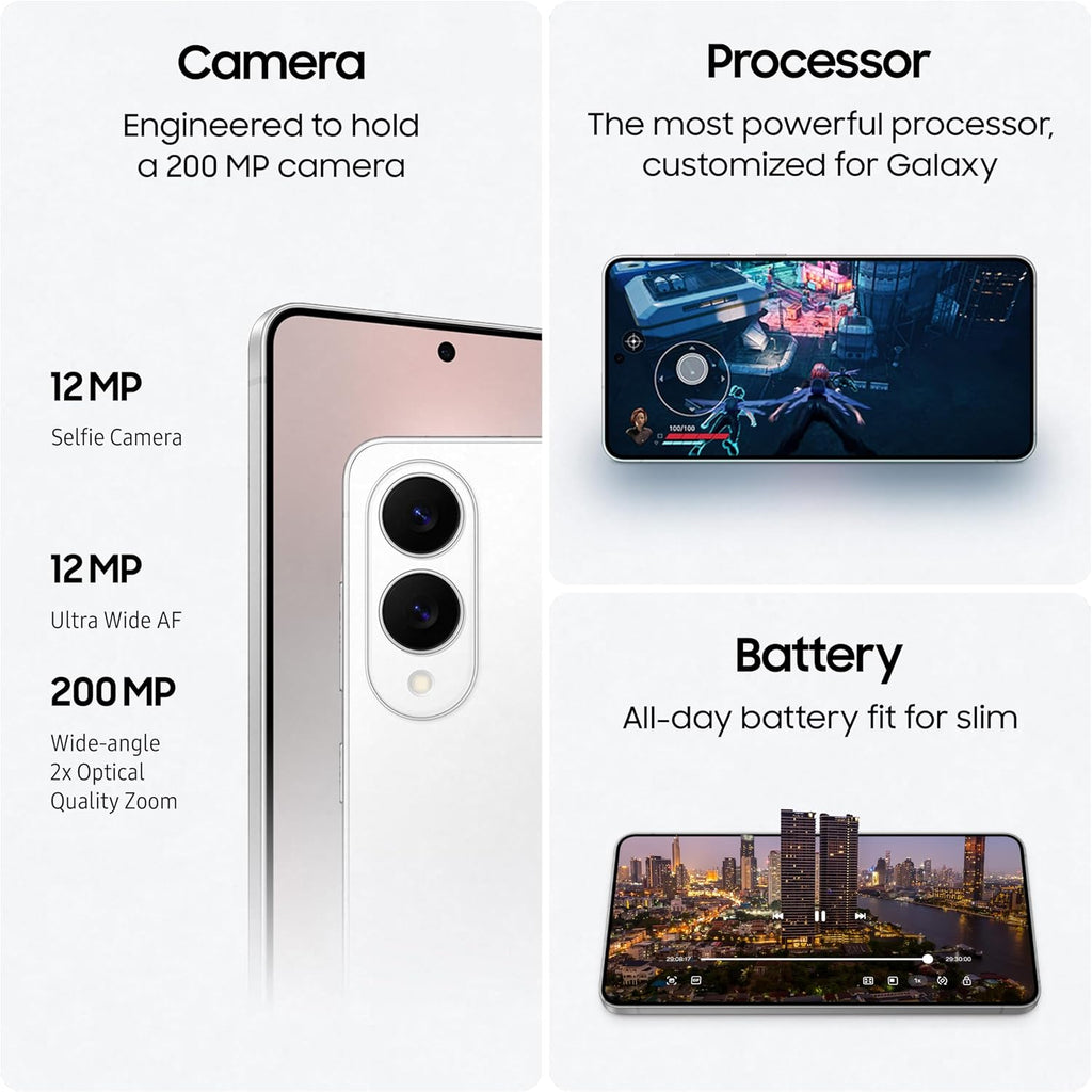 Samsung Galaxy S25 Edge AI Phone, 256GB Storage, 12GB RAM, Titanium Icyblue, Galaxy AI, Android Smartphone, 200MP Camera, Long Battery Life, (UAE Version)