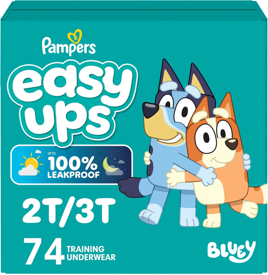 Pampers Easy Ups Training Pants Boys and Girls, Size 4 (2T-3T), 74 Count, Super Pack