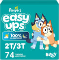 Pampers Easy Ups Training Pants Boys and Girls, Size 4 (2T-3T), 74 Count, Super Pack