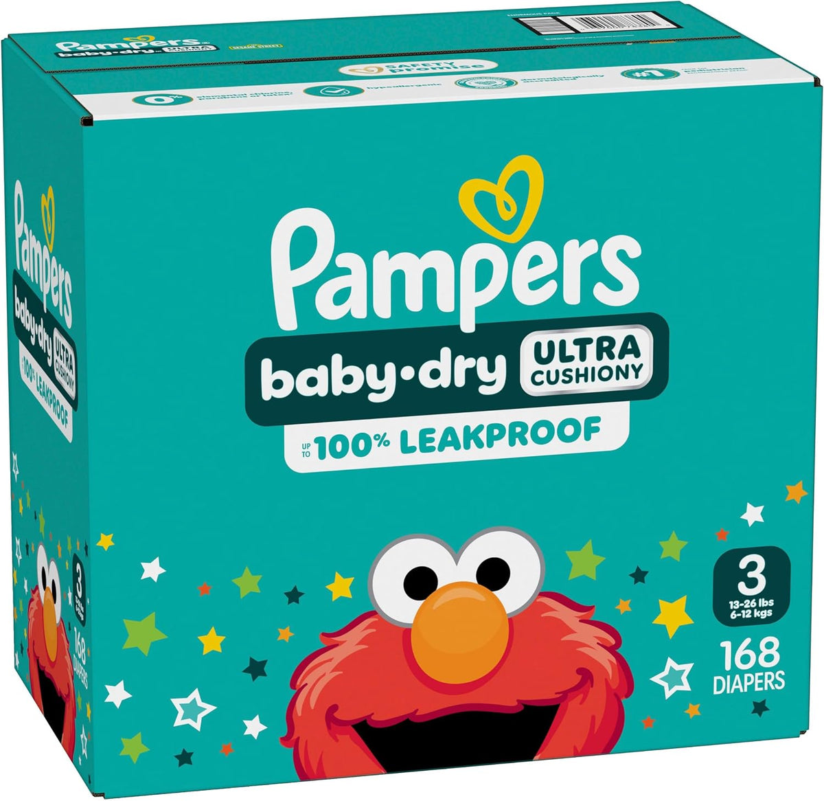 Pampers Baby Dry Diapers - Size 3, 168 Count, Absorbent Disposable Diapers