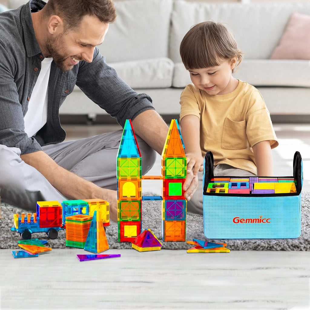 Gemmicc Magnetic Tiles with Storage Case — 126 Pieces — 126 Pieces