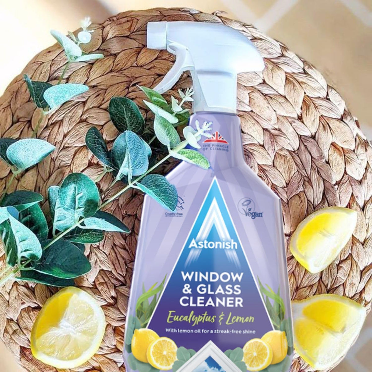 Astonish Window & Glass Cleaner - With Lemon Oil - Tough on Grease & Grime - Crystal Clear Streak Free Shine -Easy to Use -Long Lasting effect -Fresh Fragrance-Vegan -Cruelty Free 750ML -Twin Pack — additional product view 4