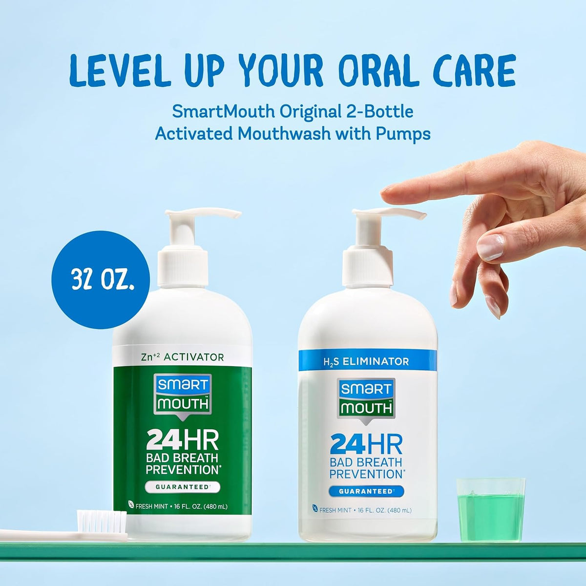 SmartMouth Original 2-Bottle Zinc Activated Mouthwash with Pumps, 16 fl oz — additional product view 3