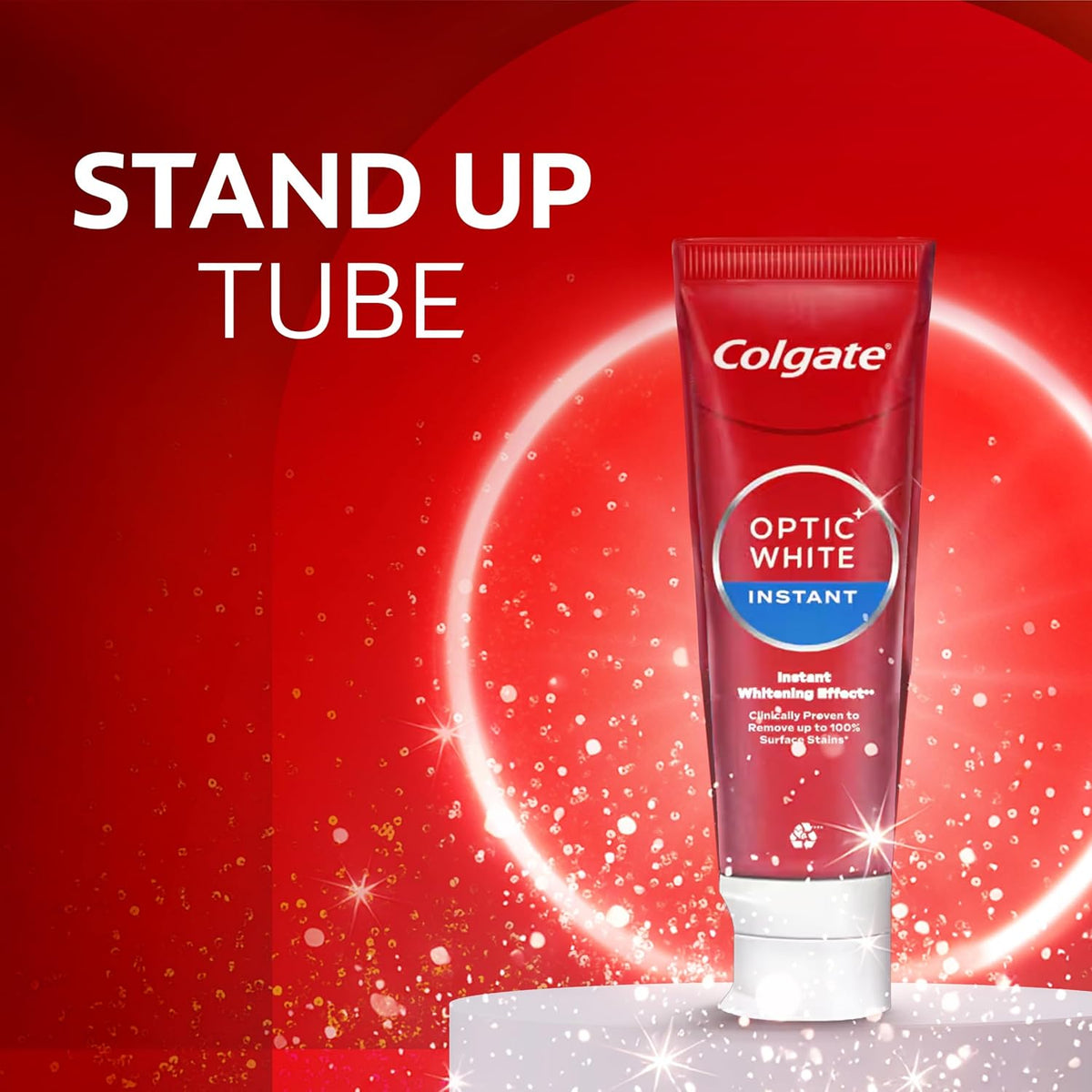 Colgate Optic White Instant Whitening Toothpaste - Fluoride Formula, Enamel Safe for Daily Use, 2x75ml, 2 Pack — additional product view 4