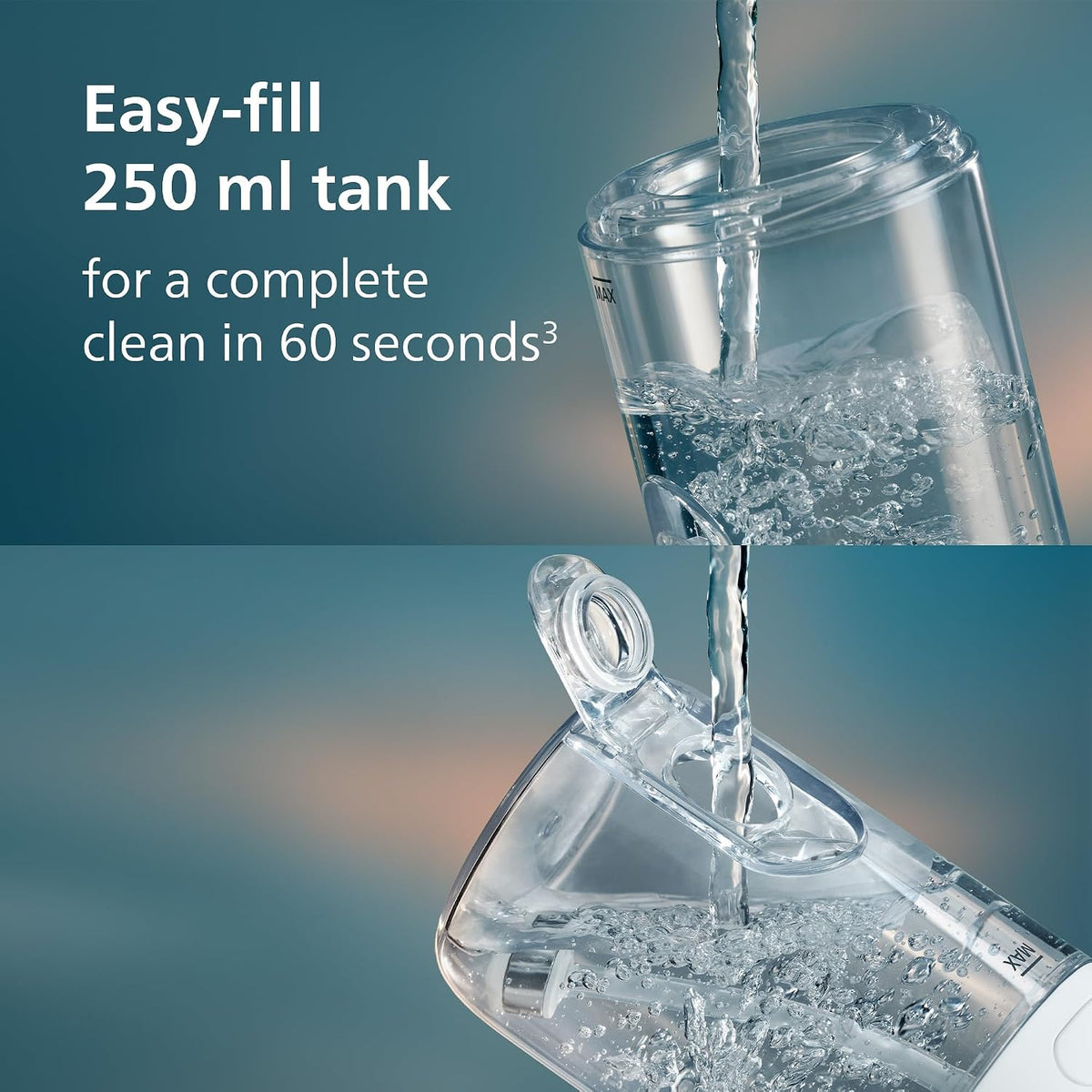 Philips SONICARE Philips Power Flosser 3000 Cordless, Oral Irrigator, White HX3826/21 — New White + 2 Nozzles