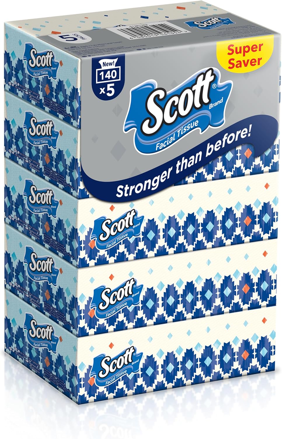 Scott Facial Tissue, 2 PLY, Super Saver, 140 Sheets x 5 Tissue Boxes — additional view 2