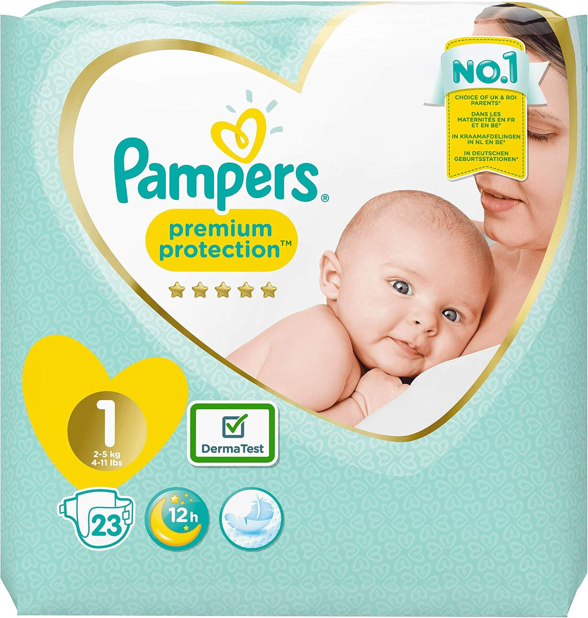 FUAUFAS Pampers Premium Protection New Baby Size 1 (Newborn), 22 Nappies