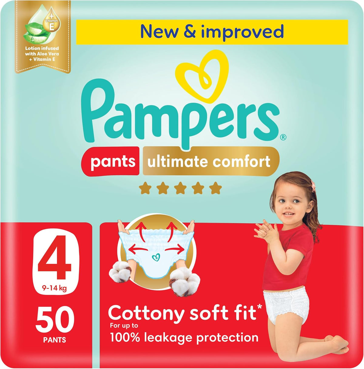 Pampers Ultimate Comfort Culotte Pants Diapers Size 4, 9-14kg SSP 50 Count