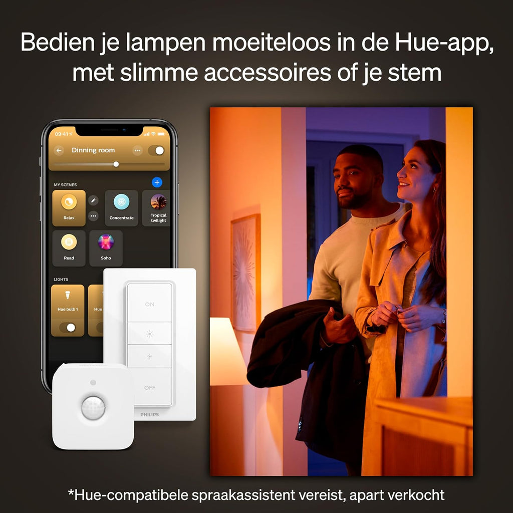 Philips Hue White & Colour Ambiance Xamento recessed spotlights, pack of 3, dimmable bathroom lights for Hue lighting system with 16 million colours, intelligent light control via voice and app, white — White