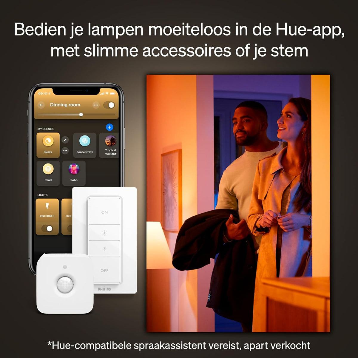 Philips Hue White & Colour Ambiance Xamento recessed spotlights, pack of 3, dimmable bathroom lights for Hue lighting system with 16 million colours, intelligent light control via voice and app, white — White