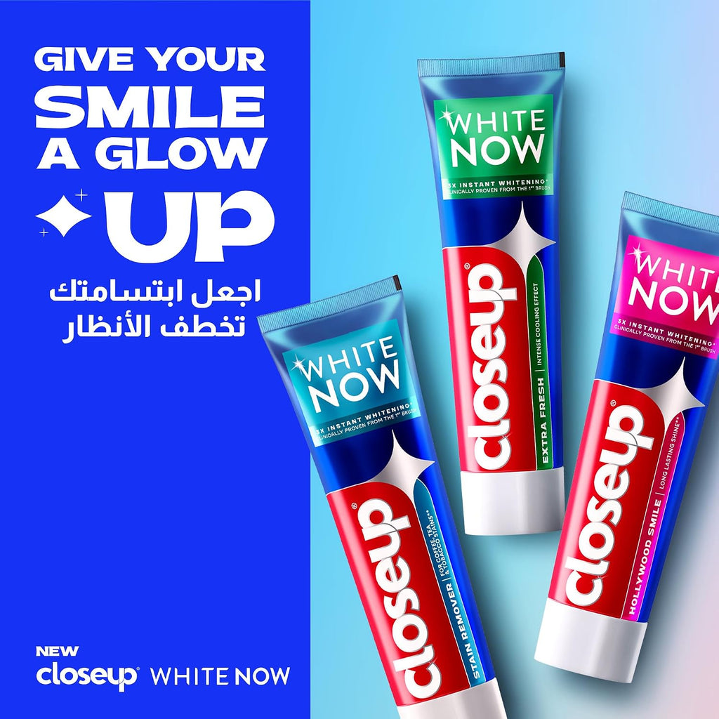 Closeup White Now Toothpaste, Extra Fresh, 3x Instant Whitening from the First Brush, Intense Cooling Effect, 75ml (Pack of 2) — additional product view 8