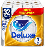 Fine Deluxe Toilet Tissues Paper 32 Rolls, 140 sheets x 3 Ply — front product image