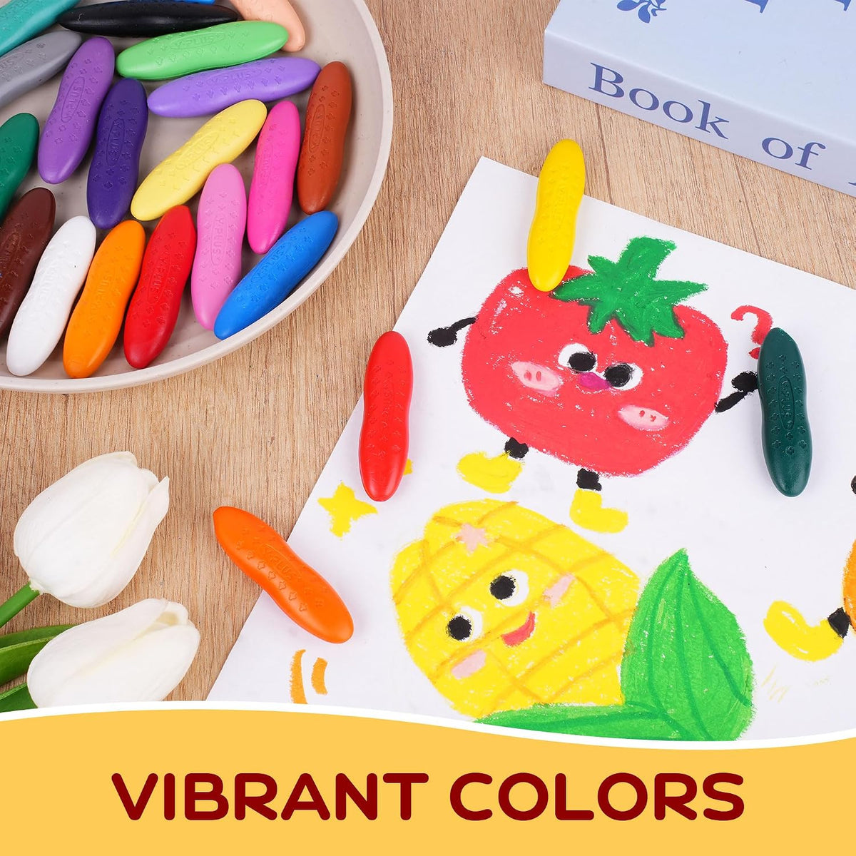 YPLUS Peanut-Shaped Crayons — 12 Colours