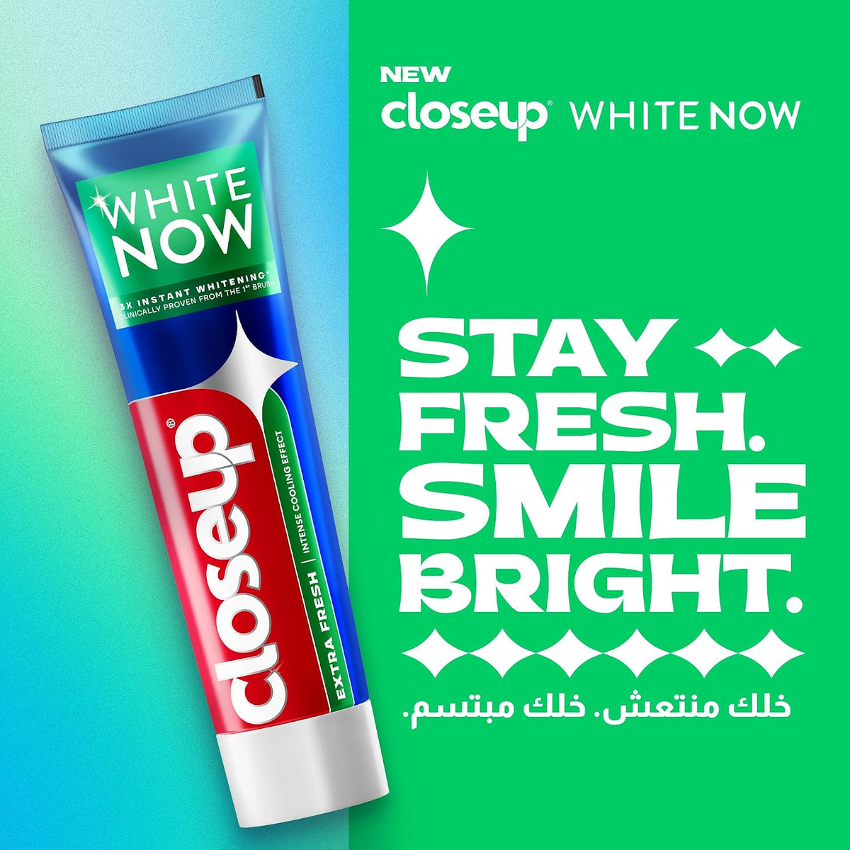 Closeup White Now Toothpaste, Extra Fresh, 3x Instant Whitening from the First Brush, Intense Cooling Effect, 75ml — additional product view 4