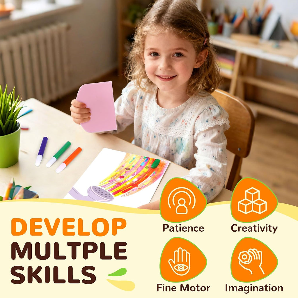 YPLUS Rainbow Scratch Art Activity Set — Scratch & Rubbing Art
