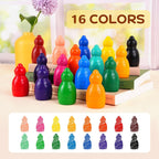 YPLUS Stackable Jumbo Crayons — 16 Colours